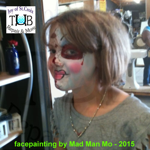facepainting carnival masks by Mad Man Mo and Joy of St Croix