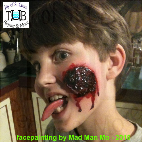 Halloween facepainting by Mad Man Mo and Joy of St Croix Tub Repair & More